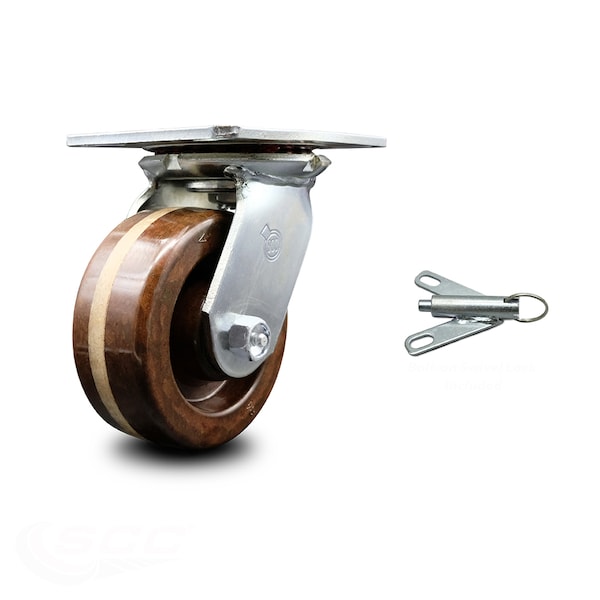 5 Inch Heavy Duty High Temp Phenolic Caster with Roller Bearing and Swivel Lock